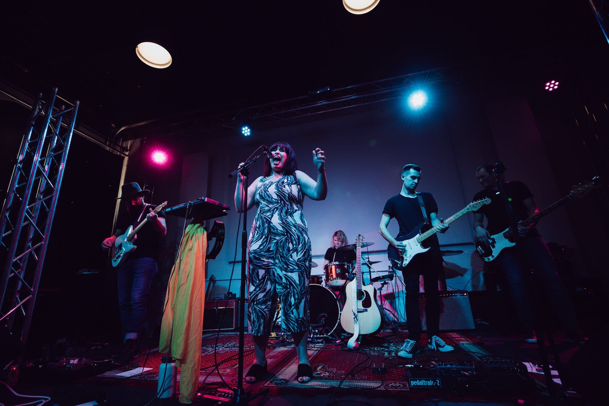 An artist performing on the HOME stage
